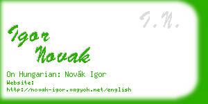 igor novak business card
